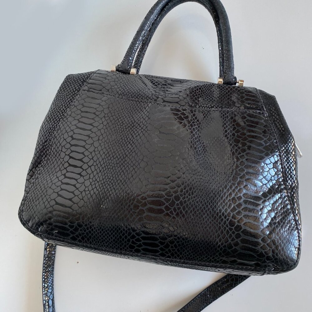 Michael Kors Black Leather Python Embossed Fulton… - image 2